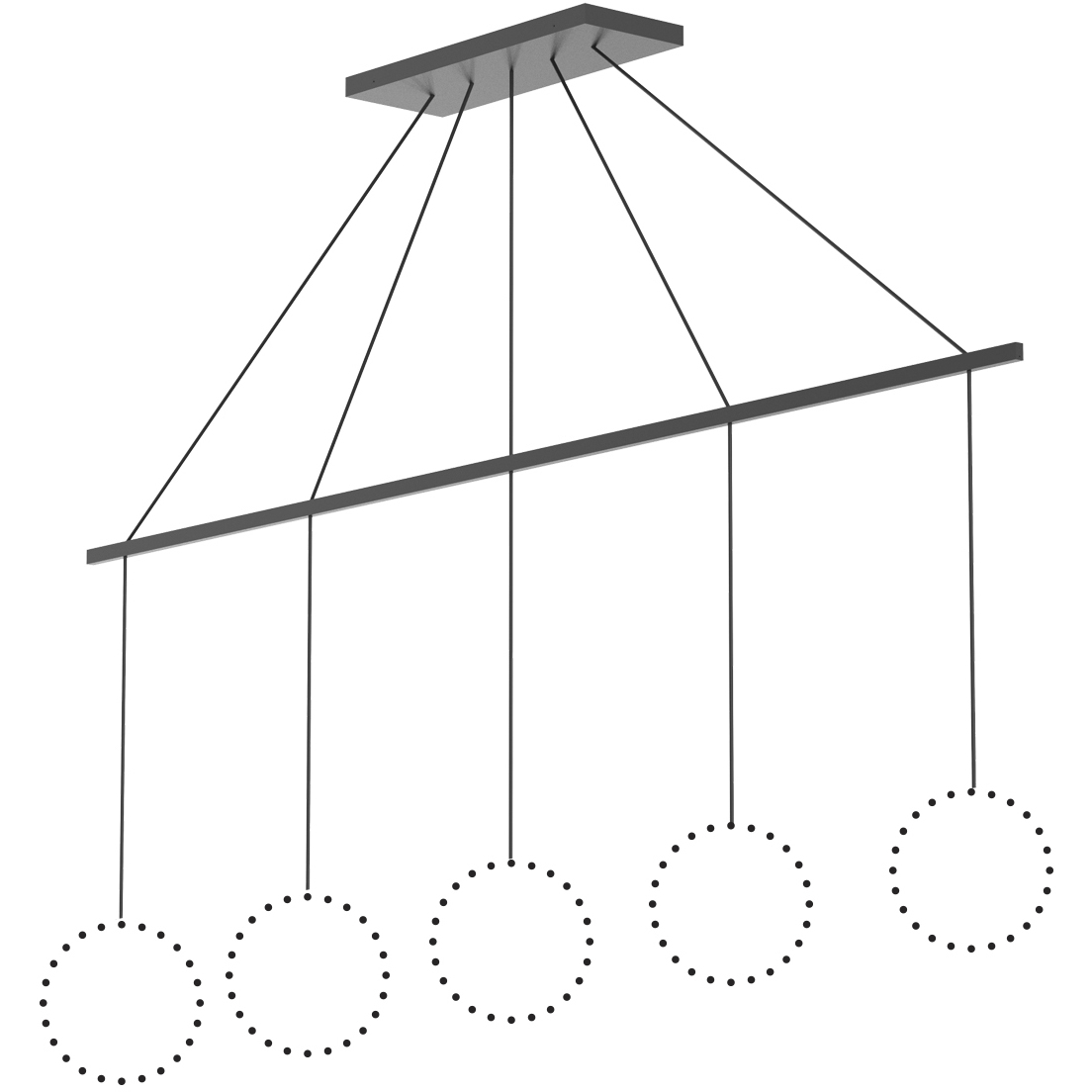 Marquee LED 0.63 inch Black Linear Pendant Canopy System Ceiling Light
